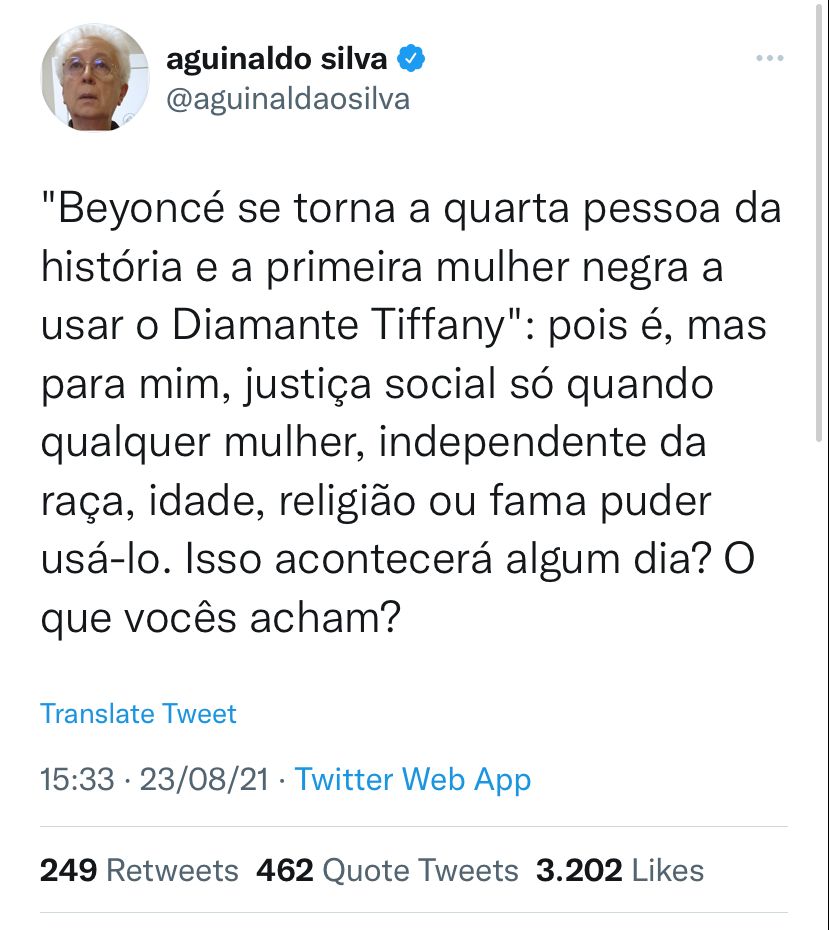 Aguinaldo Silva Beyoncé Jéssica Ellen Rafael Zulu