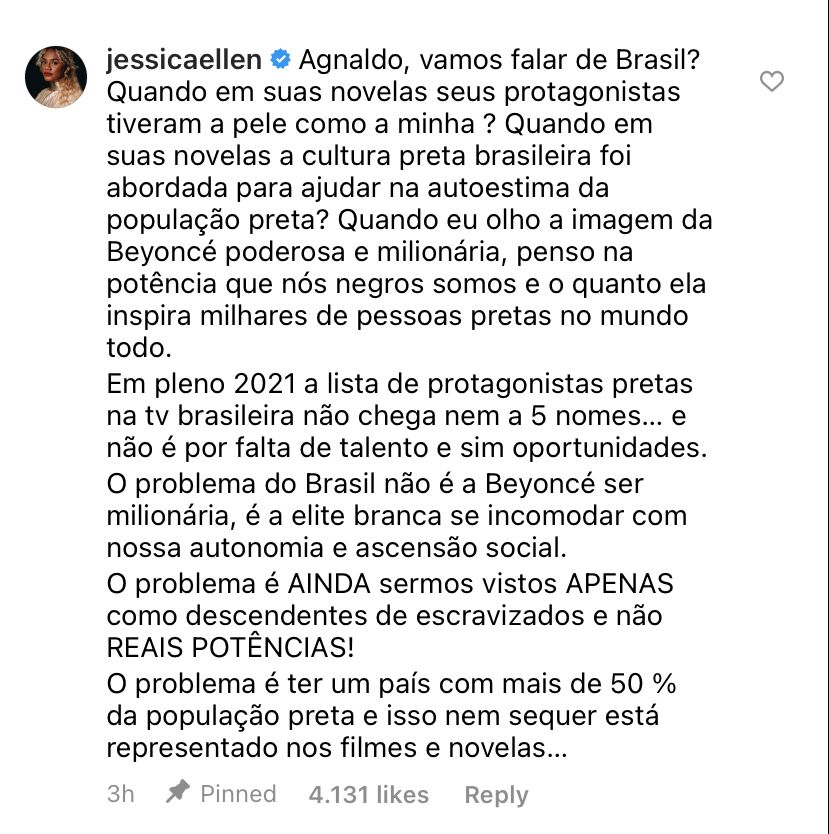 Aguinaldo Silva Beyoncé Rafael Zulu Jéssica Ellen