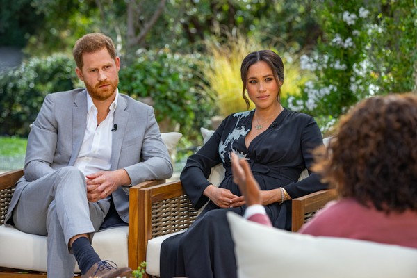 Príncipe Harry e Meghan Markle em entrevista à Oprah Winfrey
